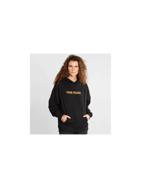Dedicated Hoodie Sundborn Twin Peaks Logo Oat White Kobiety Bluzy i bluzy z kapturem Dedicated Size: S czarny