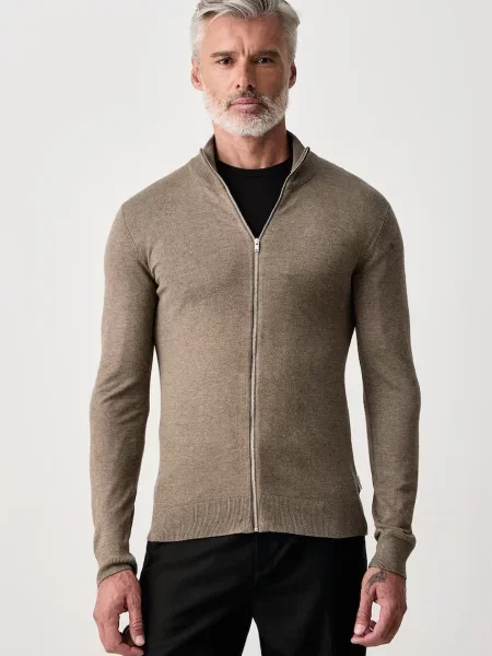 Lindbergh cardigan pentru bărbați cu vâscoză verde