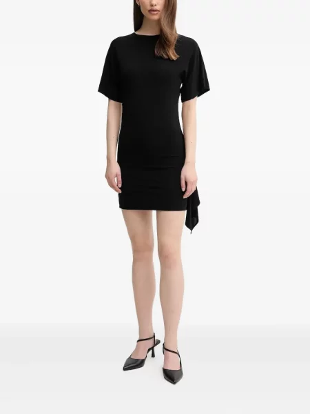 Rochie mini Emporio Armani drapată scurtă de costum negru