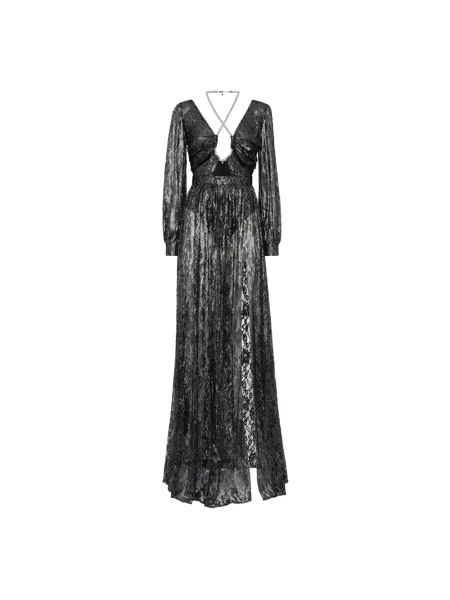Długa sukienka maxi Philipp Plein koronkowa czarna