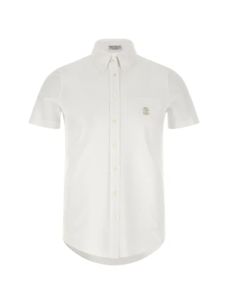 Cămașă Brunello Cucinelli cu broderie alb