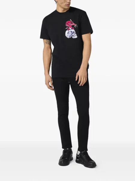 Tricou Philipp Plein cu imagine negru