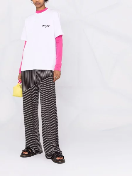 Marškinėliai Msgm apvaliu kaklu balta