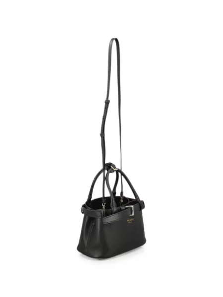 Cu centură curea Prada din piele cu cataramă negru