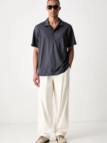 Tricou polo Lacoste gri