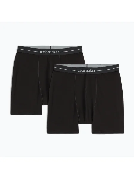 Boxeri termici pentru bărbați Icebreaker Merino Anatomica Boxers 2 pairs black negru