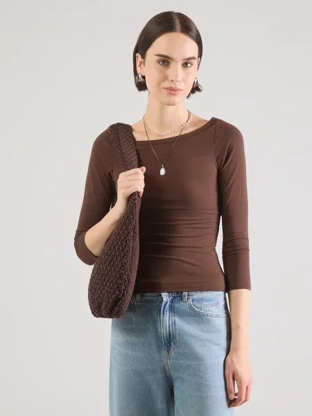 PIECES Tricou PCPHOEBE ciocolatiu