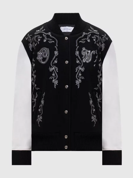 Комбінований бомбер Off-white чорний