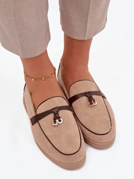 Mocasini Boto din piele bej