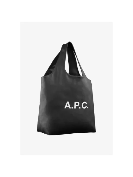 Torebka A.p.c. skórzana z nadrukiem czarna