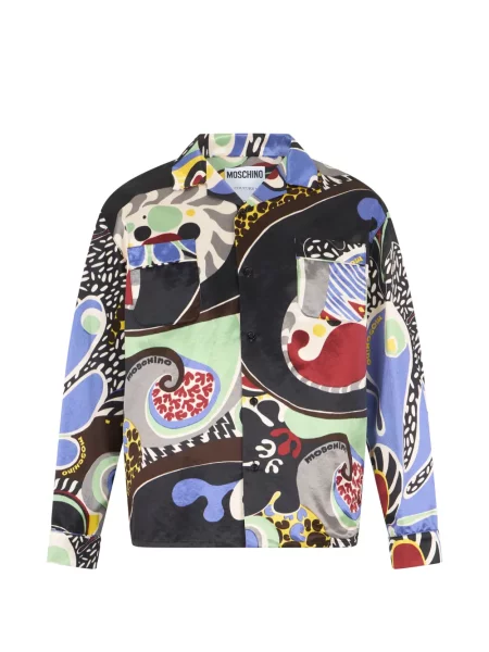 Lung cămașă Moschino cu imagine negru