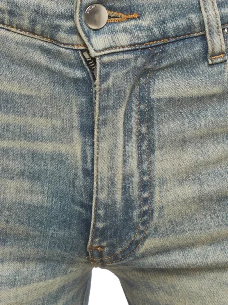Слаб дънки skinny fit Amiri с протрити краища синьо