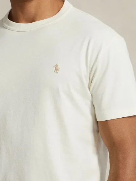 Однотонная футболка Polo Ralph Lauren бежевая
