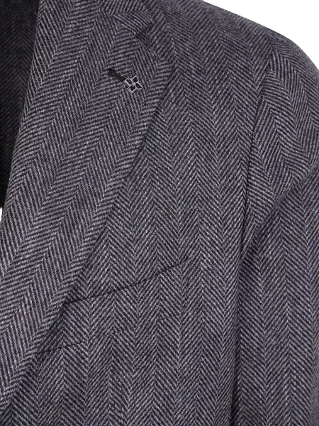Sacou Tagliatore cu model herringbone gri