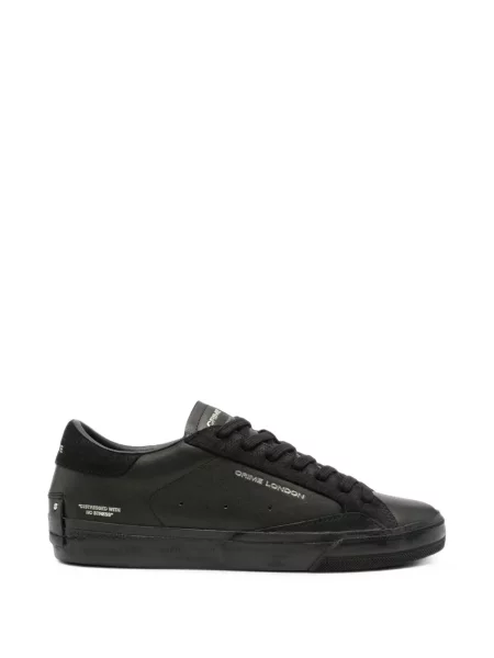 Sneakerși Crime London din piele cu imagine negru