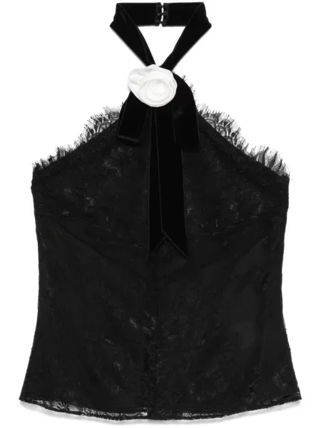 Top Nissa din dantelă negru