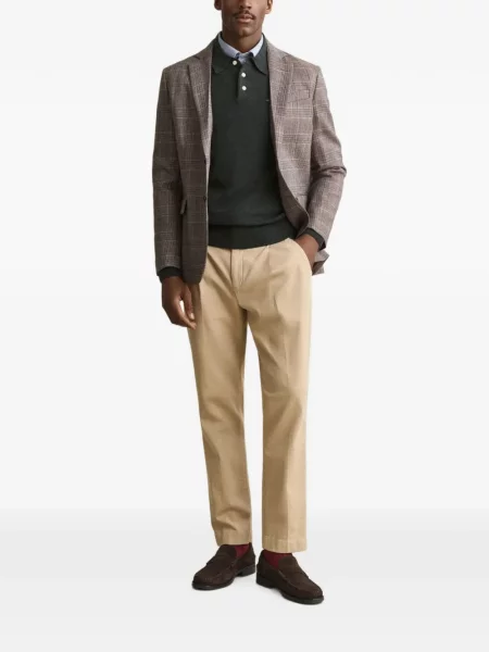 Lung tricou polo Gant gri