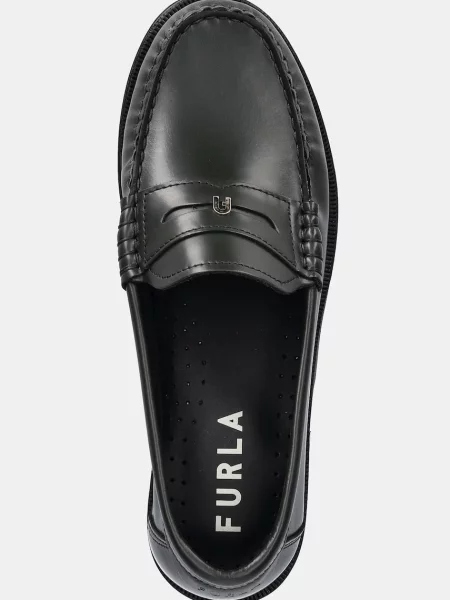 Кожаные мокасины Furla зеленые