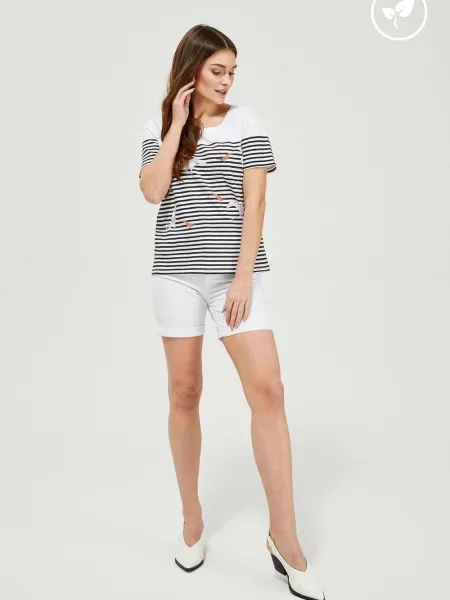 Pantaloni scurți Moodo din lyocell alb