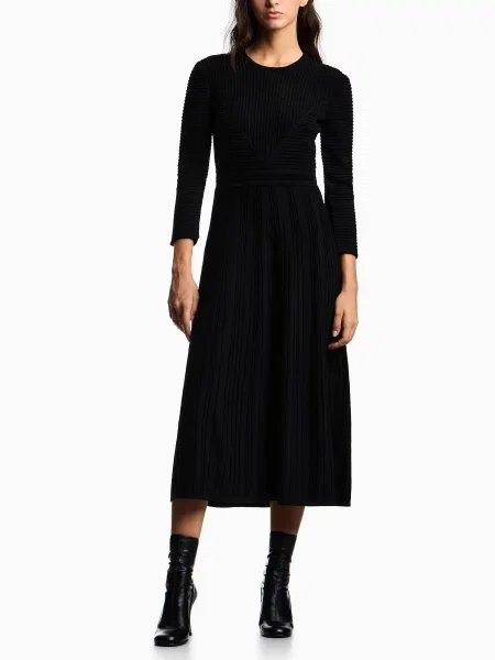 Сукня міді Emporio Armani віскоза/поліамід чорний