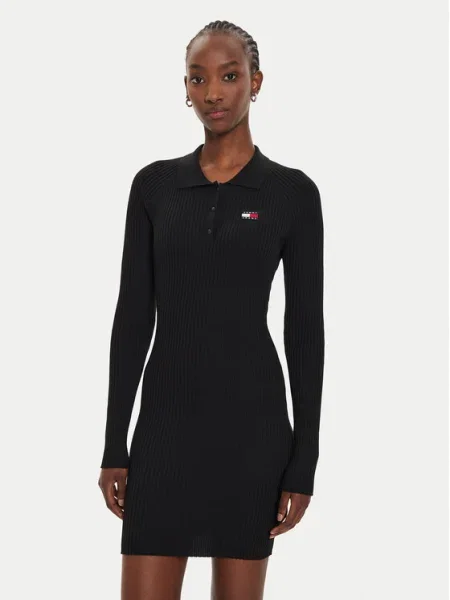 Tommy Jeans Плетена рокля черен