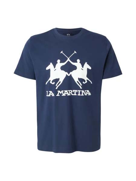 La Martina Tricou bleumarin alb