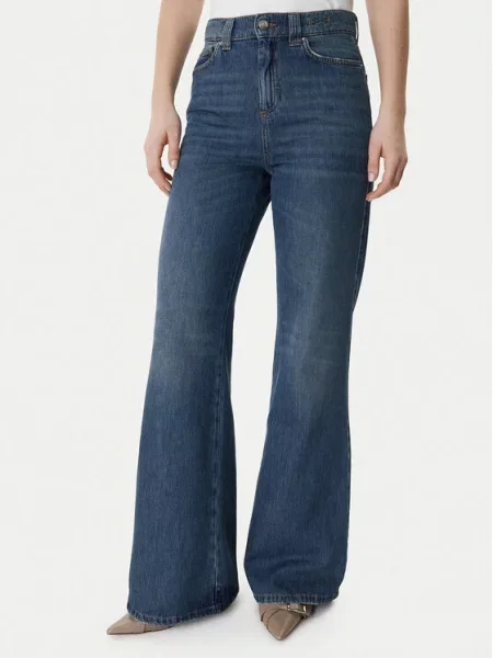 Marella Τζιν Σκούρο Wide Leg μπλε