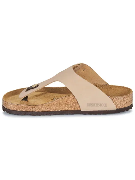Pantofi Birkenstock cu cataramă din nubuc bej