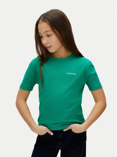 Dětské tričko Calvin Klein Jeans zelené