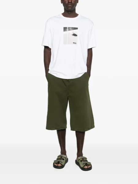 Tricou Boss cu imagine alb