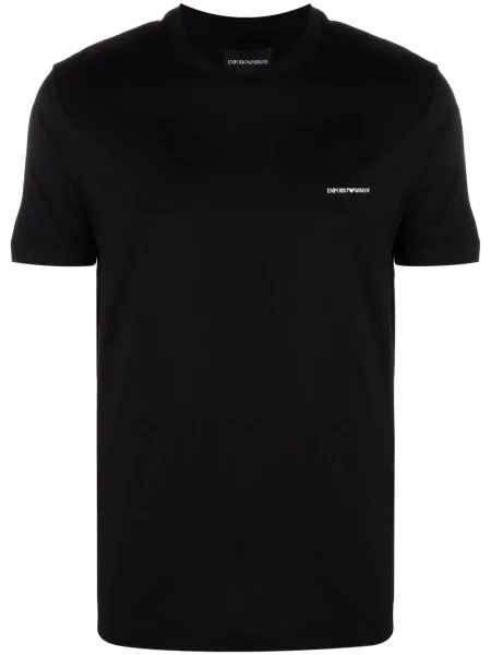 Tricou Emporio Armani cu imagine cu decolteu în U negru