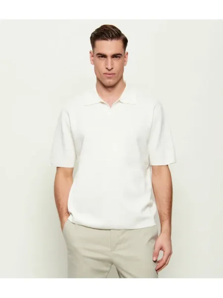 TIGER OF SWEDEN Polo Maelon | cu adaos de in alb