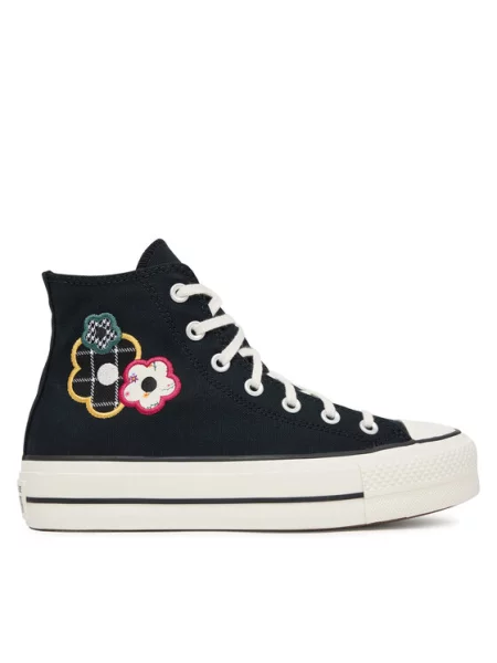 Converse Trampki Chuck Taylor All Star Lift Platform Floral Patchwork czarny