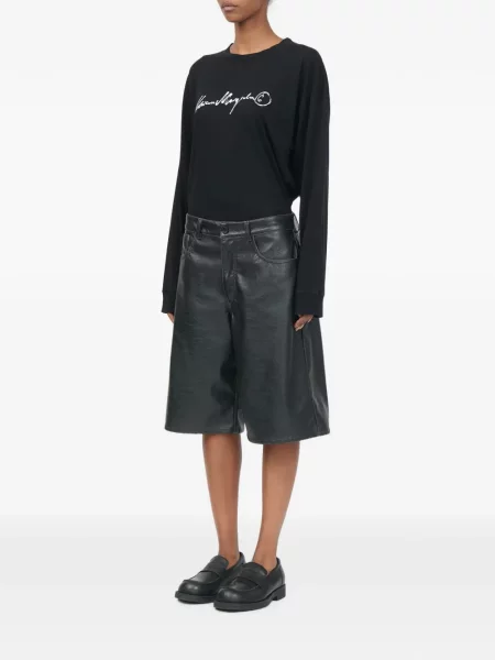 Δερμάτινα σορτς Mm6 Maison Margiela μαύρο