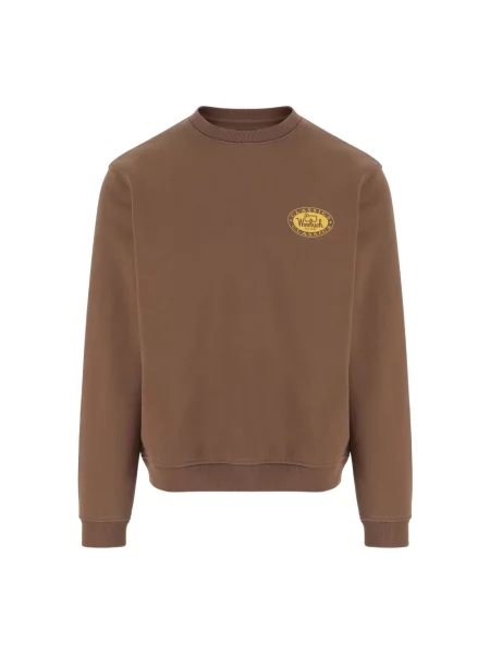 Bluza Woolrich z nadrukiem brązowa