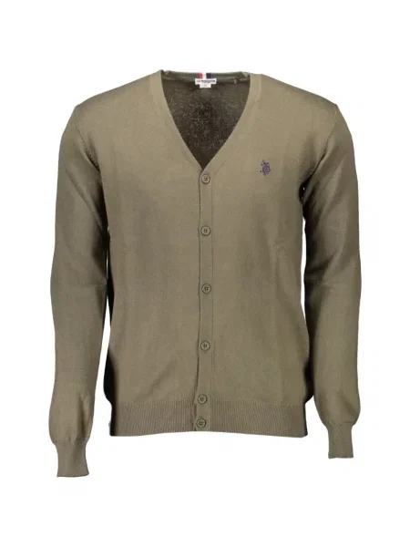 Cardigan U.s. Polo Assn. cu decolteu în V verde