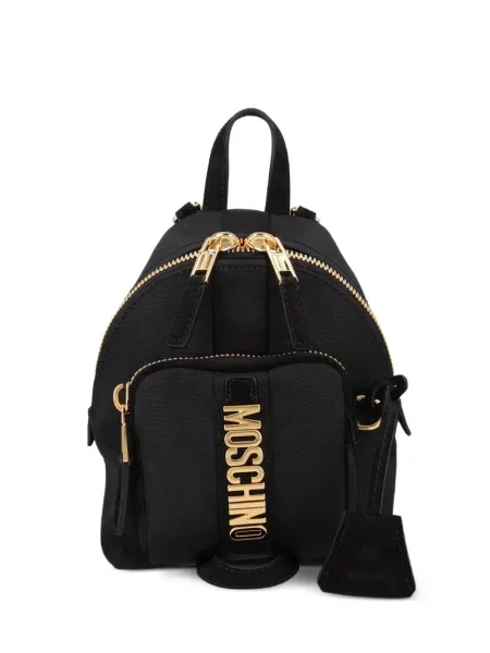 Platno ruksak Moschino s autogramom crna