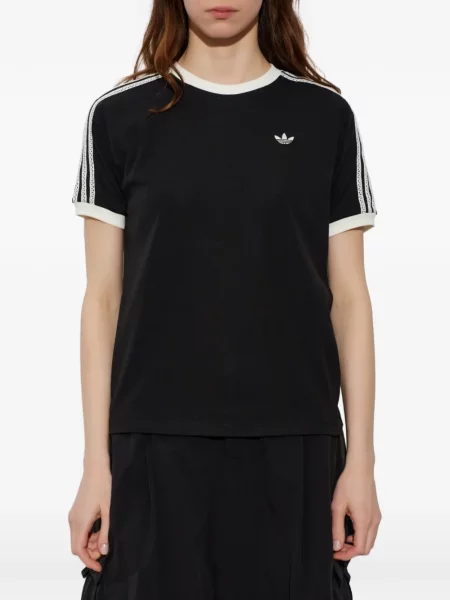 Tigriscsíkos póló Adidas nyomtatás fekete