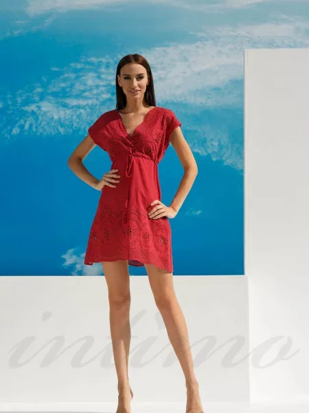 Пляжная туника червона