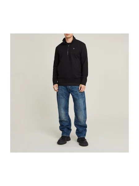 Pulover G-star Raw de jumătate de fermoar negru