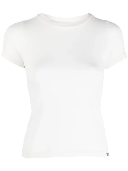 Tricou Extreme Cashmere din cașmir cu decolteu rotund scurt alb