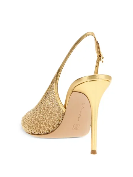 Pantofi cu toc Gianvito Rossi slingback auriu