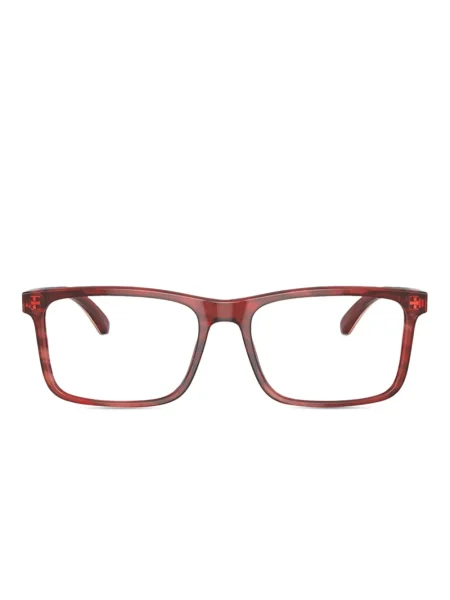 Правоъгълни слънчеви очила Emporio Armani червено