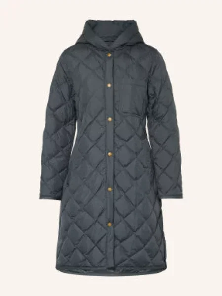 Woolrich Lehký Péřový Kabát tmavě šedá