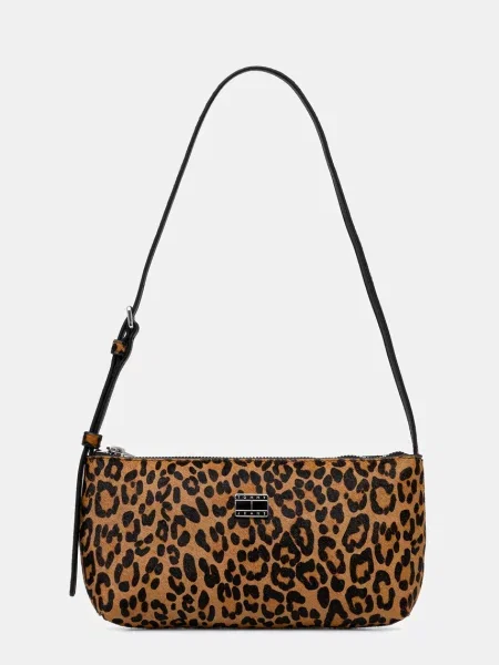 Tommy Jeans torebka skórzana brązowy pomarańczowa