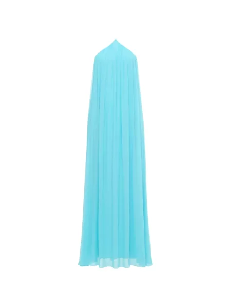 Rochie maxi Staud cu gât halter de costum albastru