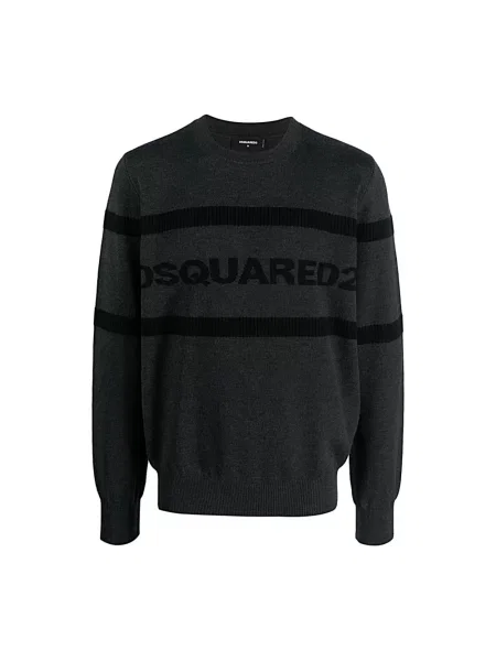 Dzianinowy sweter Dsquared2 szary