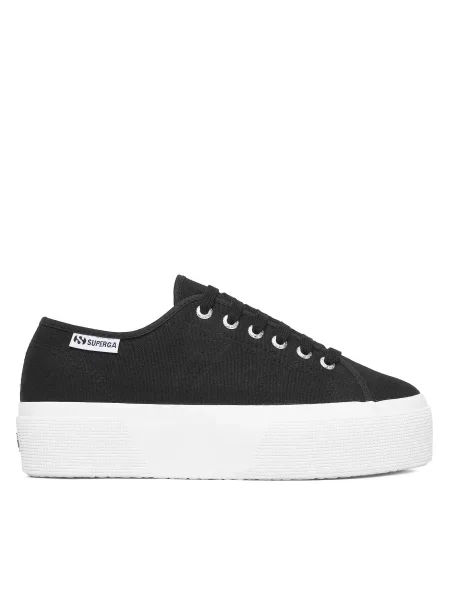 Кеды Superga на платформе черные