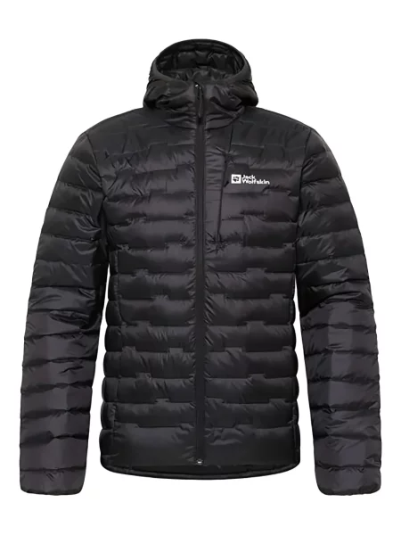Geacă Jack Wolfskin cu glugă negru