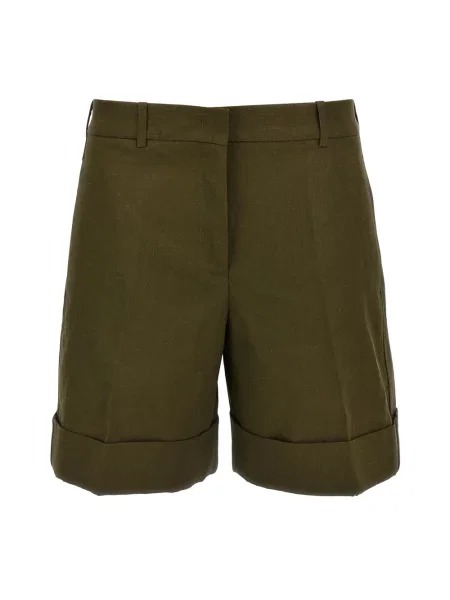 Lniane bermudy Jil Sander zielone